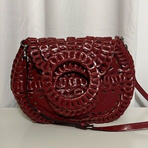 Patricia Nash Leather Ticci Crossbody Bag - Lava NWOT